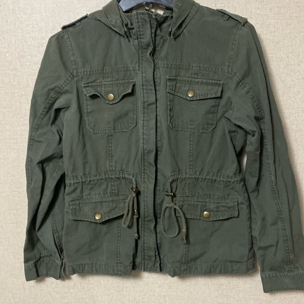 Green canvas style jacket by Chocolate. Size is Medium